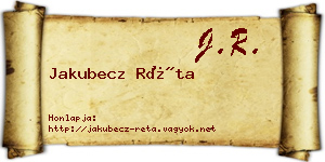 Jakubecz Réta névjegykártya